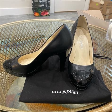 chanel platform heels|More.